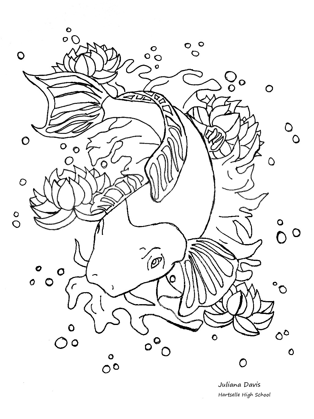 Summer Fish Coloring Sheet